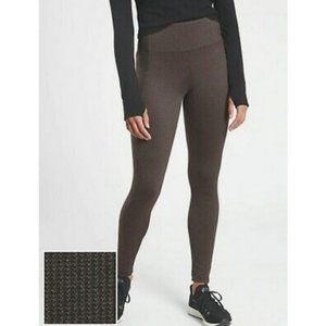 Athleta Delancey Houndstooth Tights Walnut Brown - Medium Tall